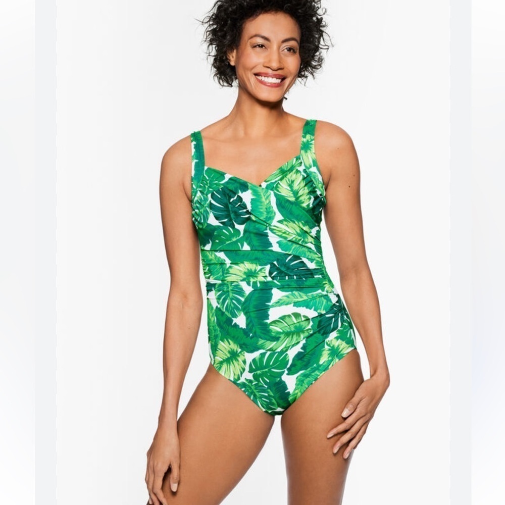 NWT Miraclesuit Sanibel Size 16 One Piece Tropical Colorful Swimsuit Underwire
